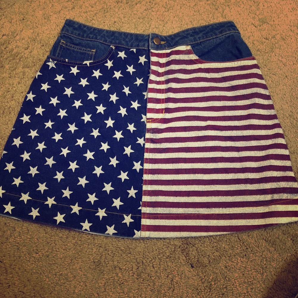 American Apparel American flag denim skirt